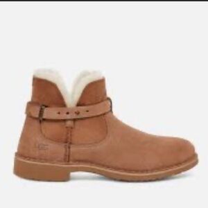 UGG Women's Elisa chestnut Ankle Boots with Shearling NO BOX